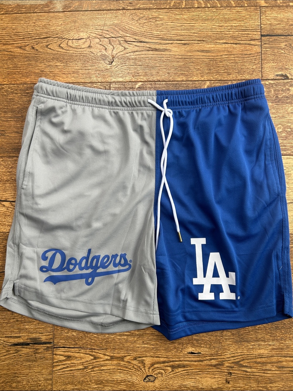 NWT Baseballism Los Angeles Split-Color Men’s Athletic Shorts - Blue/Gray